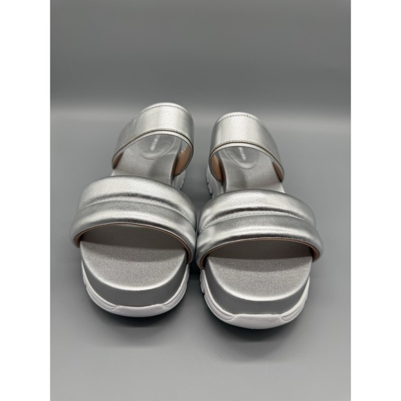 Cole Haan‎ Silver Double Band Slide Sandals Women's Size 8.5B Comfort Casual - Picture 5 of 13